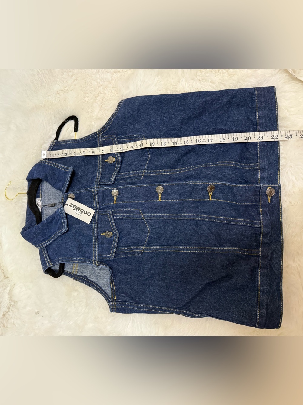 Classic Jean Denim Button Up Vest Nwt Everyday Essential — image 7 of 8